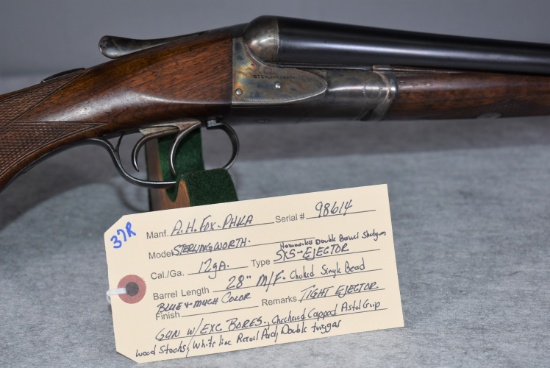 A.H. Fox (Phila.) – Mod. Sterlingworth – 12ga. Hammerless Double Barrel Shotgun