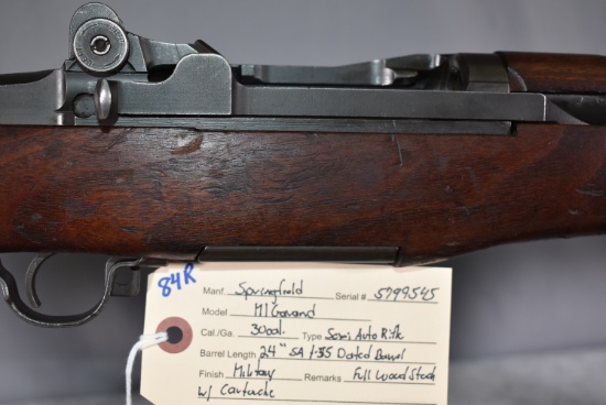 Springfield – Mod. M1 Garand – 30 Cal. Semi-Auto Rifle