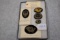 Lot Consisting of Riker Case Containing 5 Pieces Civil War Officers Hat Insignias