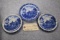 Grouping of 3 Old English Staffordshire Jennie Wade House, Gettysburg, PA Souvenir Plates