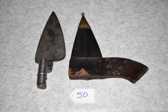 U.S. Mod. 1873 Trowel Bayonet for Mod. 1873 Trapdoor Rifles – w/Leather Scabbard