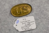 U.S. 1839 Regulation Cartridge Box Plate – Back Stamped “W.H. Smith Brooklyn”