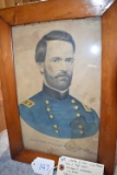 Framed Currier & Ives Color Plate of Major General William T. Sherman