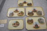 Grouping of 5 German Porcelain Trays
