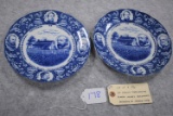 Pair of 9 ¾” Old English Staffordshire General Meade’s Headquarters, Gettysburg, PA Souvenir Plates