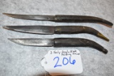 3 Early Single Blade Folding Knives