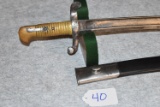 Belgian Copy of French Model 1842 Saber Bayonet for French Light Minie .58 Cal. Rifle – w/Scabbard