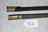 Pair of Leather Bayonet Scabbards – One is for British Pattern 53 Rifle-Musket – Other is Marked “R.