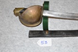 Ames U.S. Navy Model 1860 Cutlass – w/Scabbard – Note:  Wire Grip Wrapping Missing – Dated 1862
