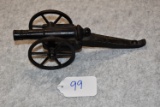 Miniature Working Iron Cannon on Metal Wheels
