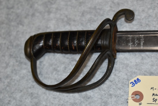 N.P. Ames Cutler (Springfield) – U.S. Model 1833 Dragoon Saber – Dated 1837 – No Scabbard