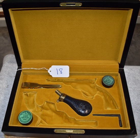 Colt Authentic Black Powder Double Gun Presentation Case w/Yellow Interior & Key – For 1849 Pocket P