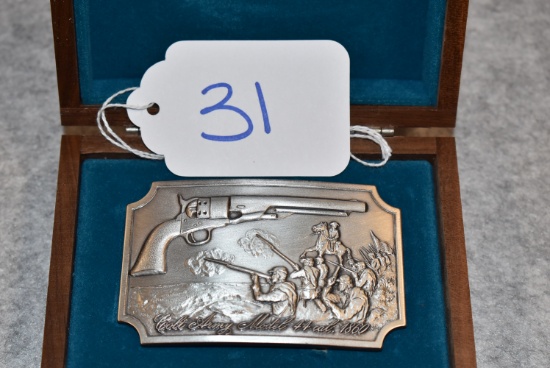 Colt Belt Buckle – Dated 1979 – 1 of 500 – 0.999 Pure Silver – w/Factory Wooden Box