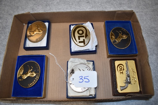 6 Various Colt Belt Buckles – w/Original 2pc. Boxes