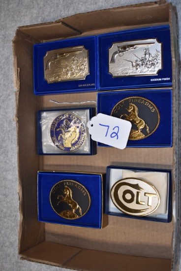 Lot of 6 Various Colt Belt Buckles – w/ Original 2pc Boxes