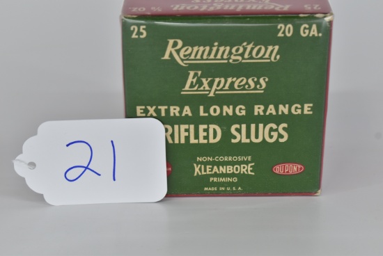 Remington – Express – 20ga. Rifled Slugs BOA, Great Color, AFF, WTOC