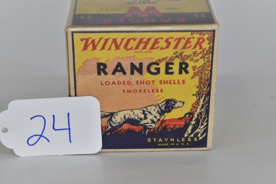 Winchester – Ranger Dog Box – 20ga. 7 ½ Shot Mint BOA, Excellent Color, AFF, WTOC