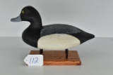 Wooden Drake Blue Bill Decoy – Scratched Signed on Bottom