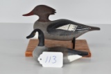 Lot of 2 Decoy’s – Incl. Drake Merganser by Dick Robison 2002 – Miniature Goose by Dick Robinson 200