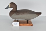 “Mitchell” Canvas Back Wooden Hen Decoy in Lead Keel