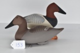 Pair of Canvas Back Wooden Decoys – Jobes Maker unsigned