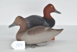 Pair of Red Head Duck Decoys – Hen is Signed Capt. Harry Jobes