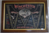 Rare Original Oak Framed Winchester “Double W” Cartridge Board Poster Lithograph – Circa Late 1890 t