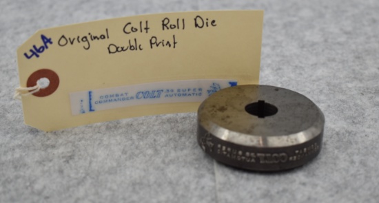 Original Colt Roll Die – Double Print – “Combat Commander” “Colt” “.38 Super Automatic” – w/Rampant