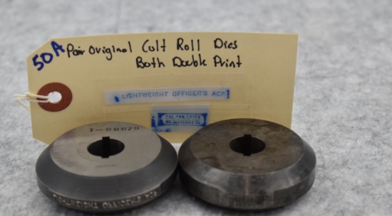 Pair of Original Colt Roll Dies – Both Double Print – First is “Lightweight Officer’s ACP” – Second