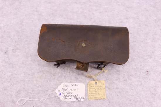 Civil War Federal Issue M1816 Universal Carbine Cartridge Box by J.I. Pittman N.Y. w/20rd. Wooden Bl