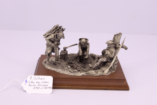 R. Sullivan 3 Revolution War Soldier Pewter Diorama #795 of 1000 Made