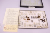Exception Cased Display of Civil War small arms Cartridges and Bullets, Display shows many types of