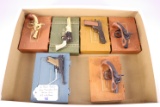 6 Marx Historic Gun Miniature Gun Series Guns all w/Boxes, All Hand Guns