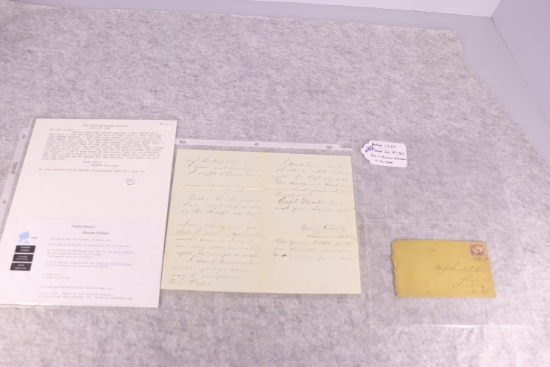Envelope and Letter Dated July 13th, 1862, from a Soldier Sherman Williams to his sister