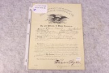 Civil War Discharge (Mixsell) Dated 1865