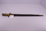 U.S. Navy Rifle Model 1870 Saber Bayonet w/Scabbard, Blade marked USN, CGS, 1870, Mfg. by Ames