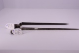 2 Model 1842 Socket Bayonets, 1st- OAL. 20 ¾ “, Blade Length 18” Marked U.S., Socket Lug Cracked, 2n
