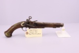 Early Antique Flintlock Pistol w/Brass Fittings, Missing Ramrod