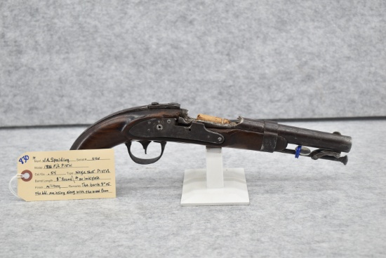 J.A. Spalding – Probable Foreign Copy of Mod. 1836 – 54 Cal. Flintlock Pistol