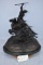 Bronze – Depicts 2 Horseman Being Pursued – Appears to Have No Makers Mark – 20” High & 17” Wide – W