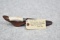 Grand Slam – Damascus Blade Skinning Knife – w/Bone Handle w/the 4 Grand Slam Sheep on it – Handle S