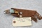 DY-Navajo (Doris Yazzie) – Custom Made Knife – w/Turquoise Inlaid Handle – w/Sheath