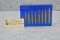 Weatherby – Blue Lucite Cartridge Block – Includes 9 Cartridges Ranging From 224 Wby. – 460 Wby.