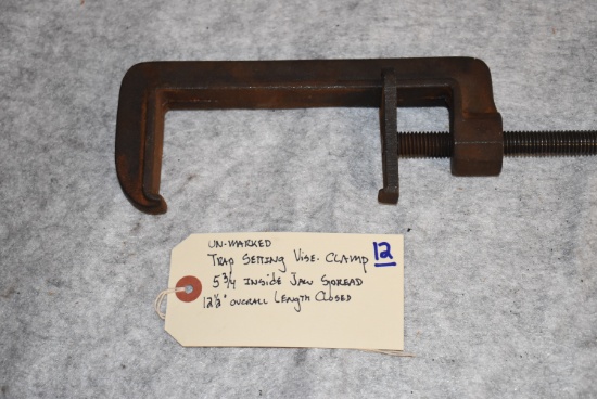 Un-Marked Trap Setting Vise Clamp – 12½” Overall Length Closed & 5¾” Inside Jaw Spread