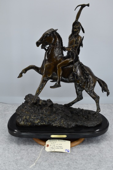 Bronze – “Scalp” – By Frederick Remington – 23” High & 19” Wide – Weighs 58.4lbs – Signed on Black M
