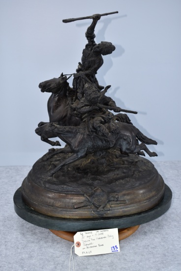 Bronze – Depicts 2 Horseman Being Pursued – Appears to Have No Makers Mark – 20” High & 17” Wide – W