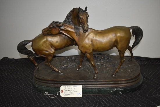 Bronze – Pair of Wild Horses – By P. J. Mene – 1869 – 18” High & 27” Wide – Weighs 101lbs – On Alaba