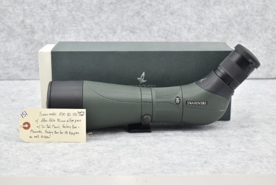 Swarovski – ATM-80 HD Spotting Scope – 25x-50x w/80mm Objective Eye Piece – w/Tri-Pod Mount – As New