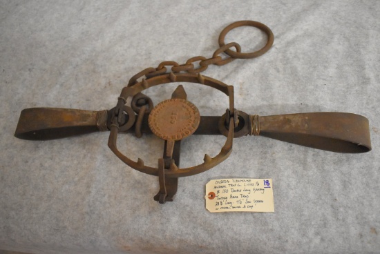 Oneida-Newhouse Animal Trap Co. #150 Double Long Spring Toothed Bear Trap – 28½” Long & 9½” Jaw Spre