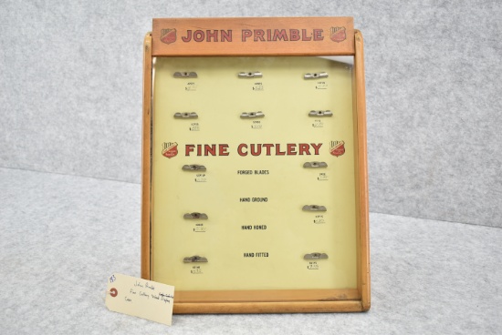 John Primble – Fine Cutlery Wood Dealer Counter Display Case – Great Color